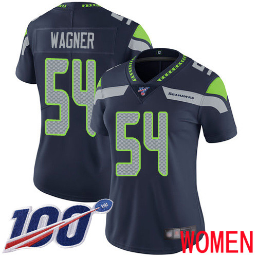 Seattle Seahawks Limited Navy Blue Women Bobby Wagner Home Jersey NFL Football #54 100th Season Vapor Untouchable